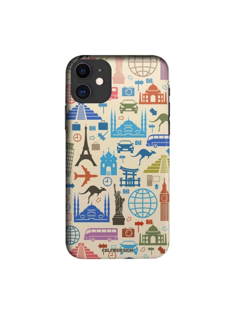 

CelfieDesign Off-White & Blue Travel Lover iPhone 11 Slim Back Case