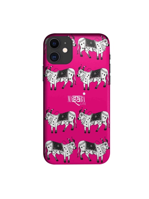 

CelfieDesign Pink & White Masaba Cow Print iPhone 11 Slim Back Case