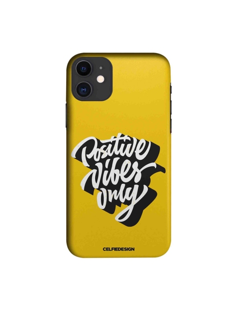

CelfieDesign Yellow & White Positive Vibes only iPhone 11 Slim Back Case