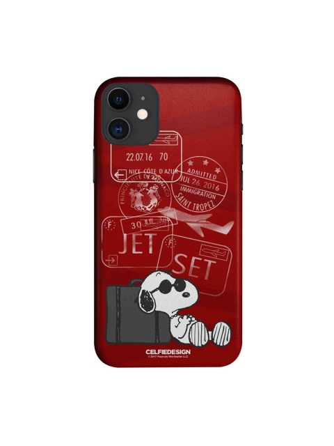 

CelfieDesign Red & Grey Jet Set Go Printed iPhone 11 Slim Back Case