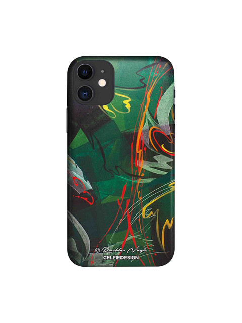 

CelfieDesign Green & Orange Strokes of Life Printed iPhone 11 Slim Back Case