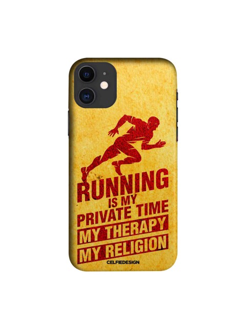 

CelfieDesign Yellow & Red Religion Of Running iPhone 11 Slim Back Case