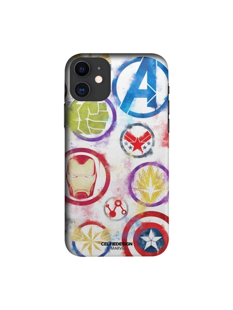 

CelfieDesign White & Blue Avengers Icons Graffiti iPhone 11 Back Case