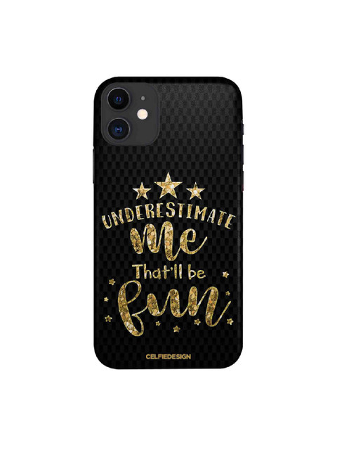 

CelfieDesign Black & Yellow Underestimate Me iPhone 11 Slim Back Case