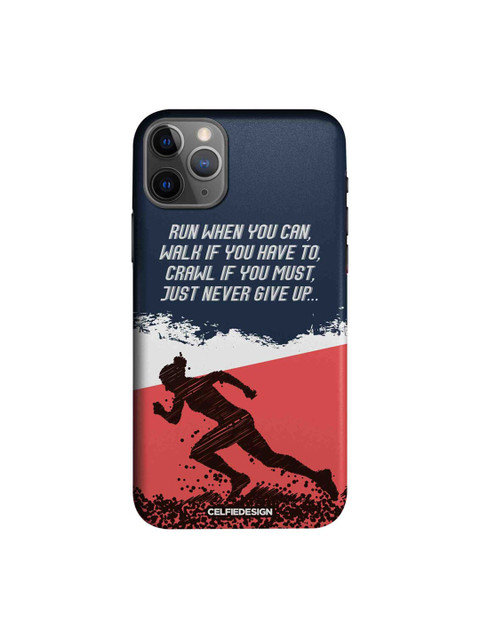

CelfieDesign Navy Blue & Red Running Motivation iPhone 11 Pro Slim Back Case