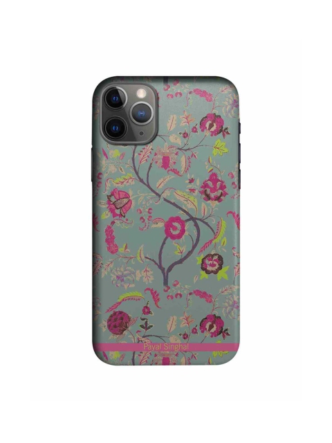 

CelfieDesign Green & Pink Payal Singhal Chintz Print iPhone 11 Pro Slim Back Case