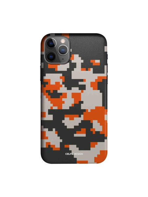 

CelfieDesign Black & Orange Camo Pixel Flame iPhone 11 pro Back Case