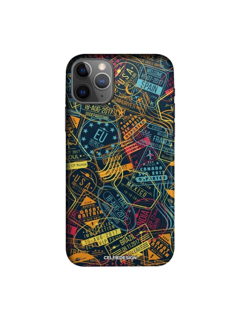 

CelfieDesign Blue & Yellow Immigration Stamps Neon iPhone 11 Pro Back Case