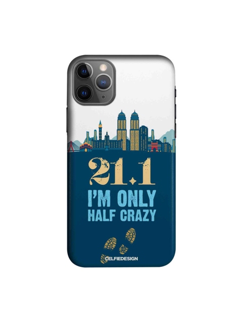 

CelfieDesign White & Blue Half Crazy Printed iPhone 11 Pro Slim Back Case