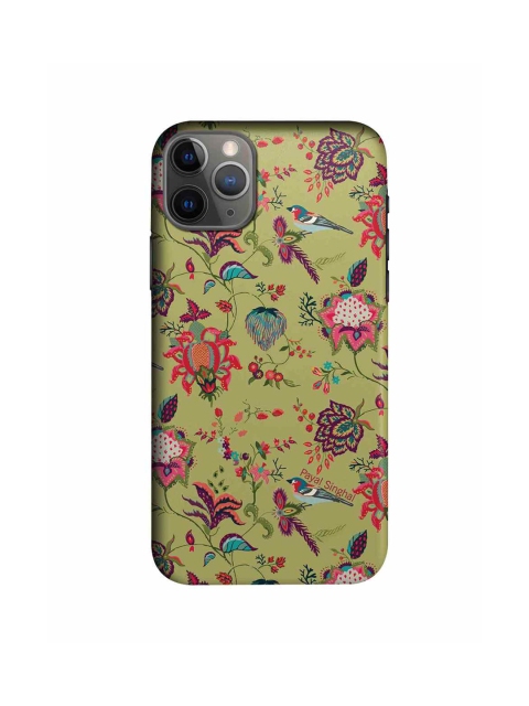 

CelfieDesign Green & Pink Payal Singhal Chidiya Olive iPhone 11 Pro Slim Back Case