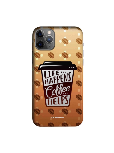 

CelfieDesign Brown & Black Life Happens Coffee Helps iPhone 11 Pro Slim Back Case