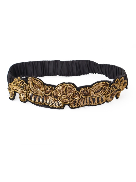 

Diwaah Women Black & Gold-Toned Embellished Hairband