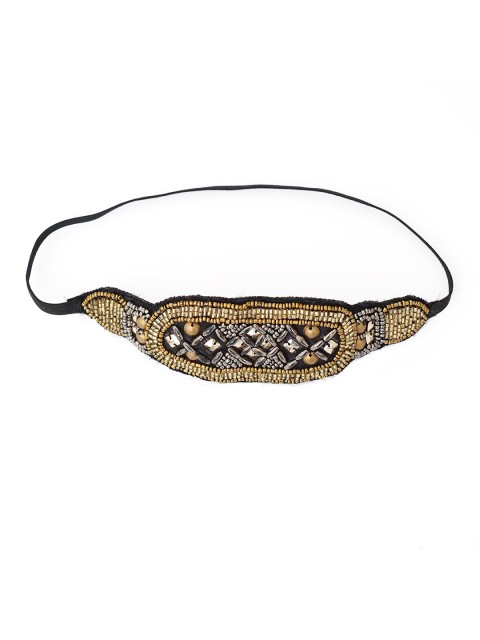 

Diwaah Women Black & Gold Embellished Cooper Hairband