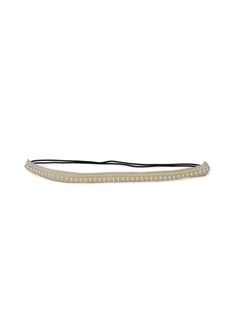 

Diwaah Women Off White & Black Embellished Hairband