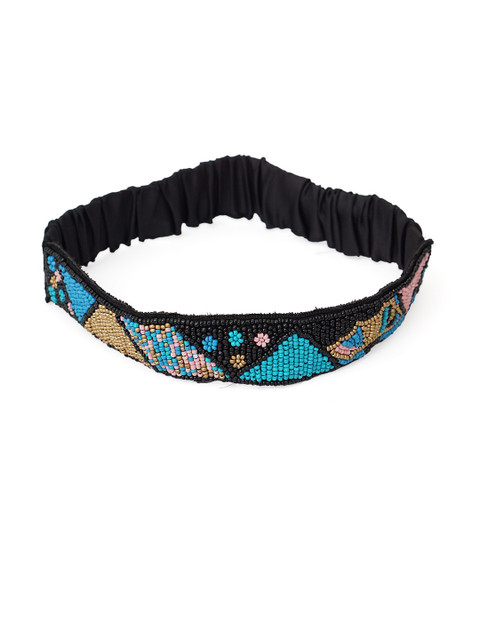 

Diwaah Women Black & Beige Embellished Hairband