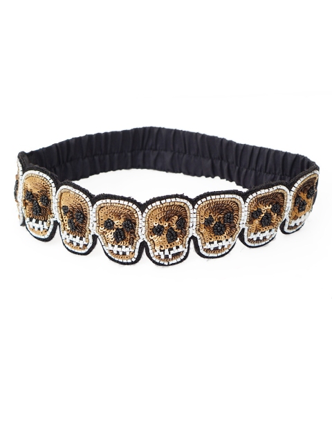 

Diwaah Women Black & Gold-Toned Embellished Hairband