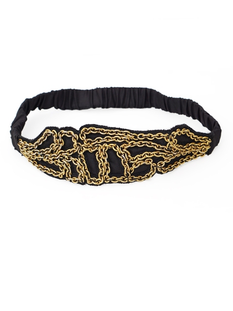 

Diwaah Women Black & Gold Embellished Pure Cotton Hairband