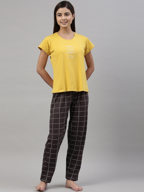 

GOLDSTROMS Women Yellow & Brown Night suit