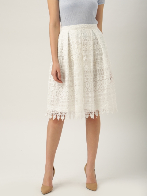 

All About You from Deepika Padukone White Flared Lace A-Line Skirt