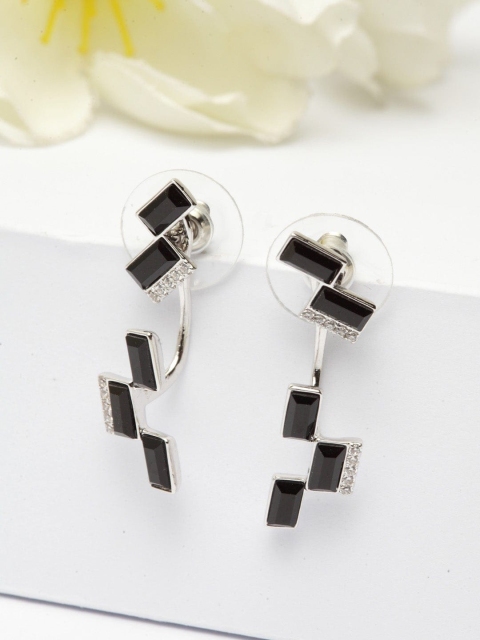 

AVANT-GARDE PARIS Black Geometric Drop Earrings