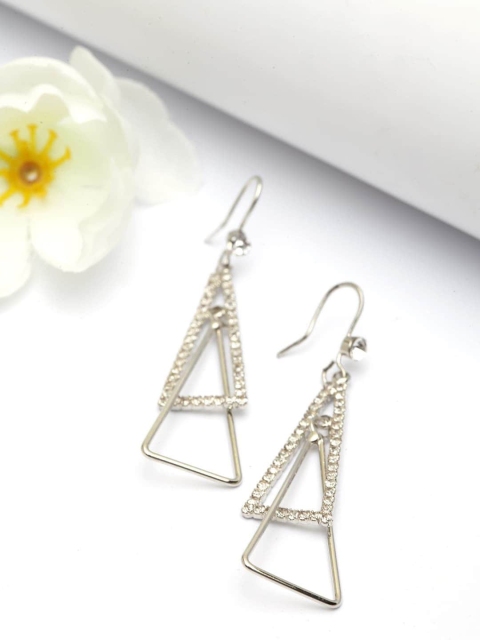 

AVANT-GARDE PARIS Silver-Toned Geometric Drop Earrings