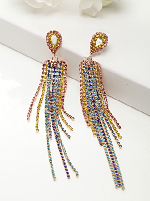 

AVANT-GARDE PARIS Gold-Toned & Silver-Toned Contemporary Drop Earrings