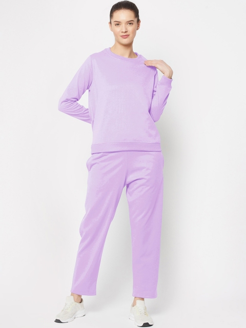 

FRENCH FLEXIOUS Women Lavender Solid Track Suit