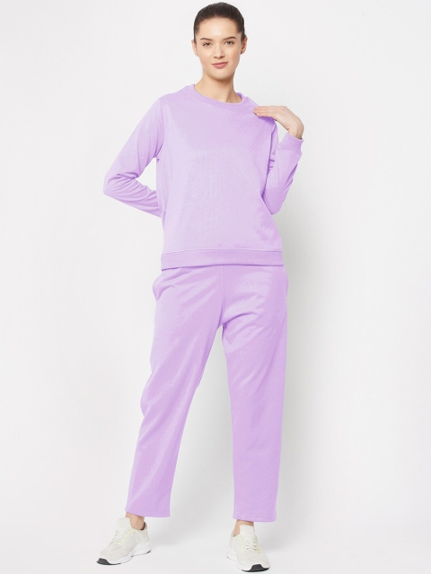 

FRENCH FLEXIOUS Women Lavender Solid Tracksuit