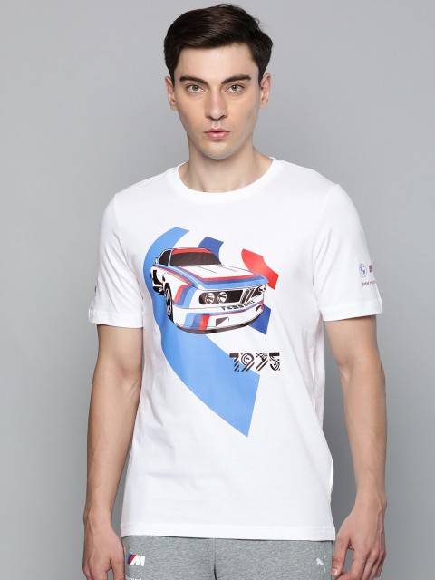 

PUMA Motorsport Men White & Blue Cars Printed Round-Neck Motorsport T-shirt