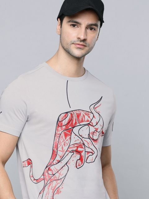 

PUMA Motorsport Men Grey & Red Graphic Printed Pure Cotton T-shirt