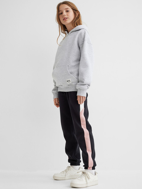 

H&M Girls Black & White Colorblocked Joggers