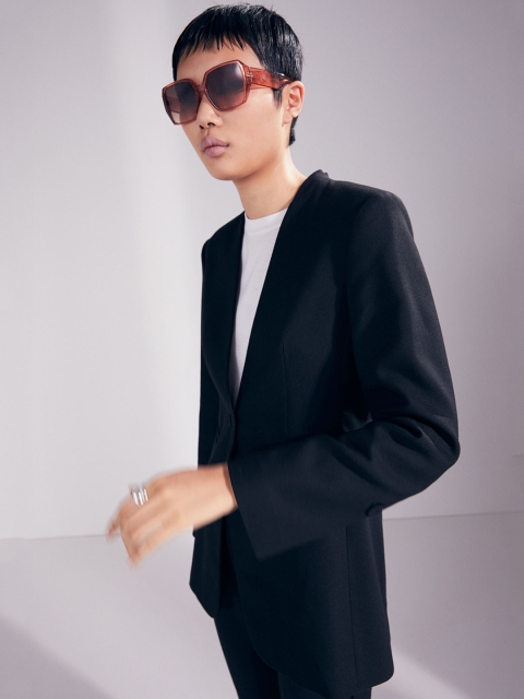 

H&M Women Black Solid Casual Jacket