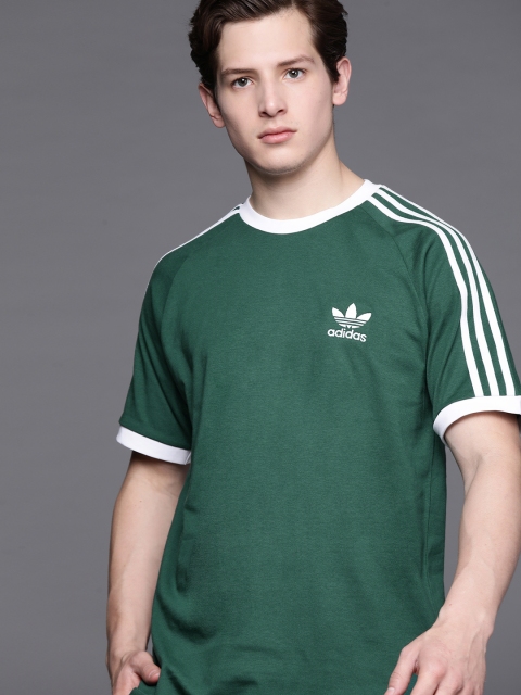 

ADIDAS Originals Men Green Adicolor 3-Stripes Pure Cotton Sustainable T-shirt