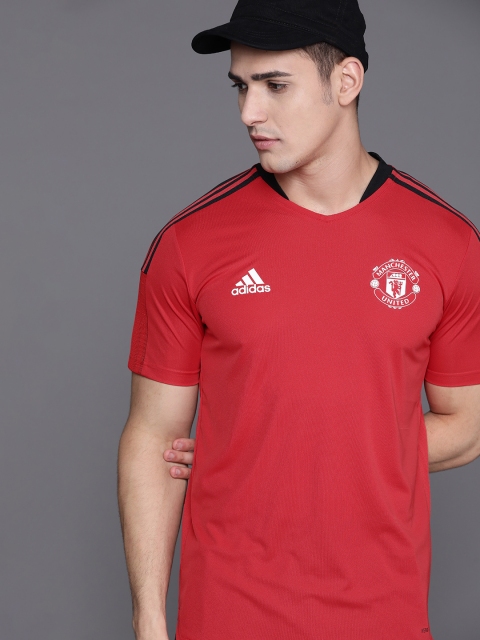 

ADIDAS Men Red MUFC Solid Manchester United Football Sustainable Jersey