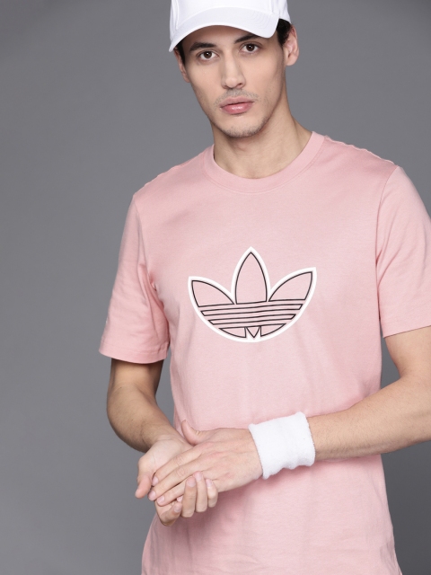 

ADIDAS Originals Men Rose Brand Logo Printed Pure Cotton Outline Logo Sustainable T-shirt