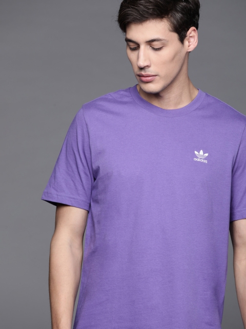 

ADIDAS Originals Men Lavender Adicolor Essential Sustainable Pure Cotton Sustainable T-shirt