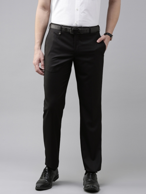 

Park Avenue Men Black Solid Wrinkle Free Formal Trousers