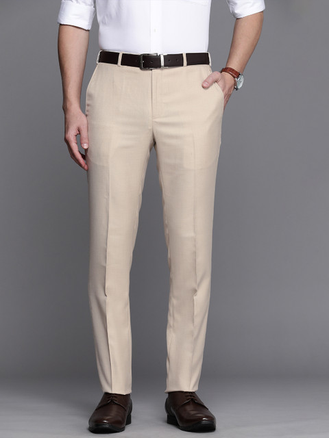 

Raymond Men Beige Slim Fit Trousers