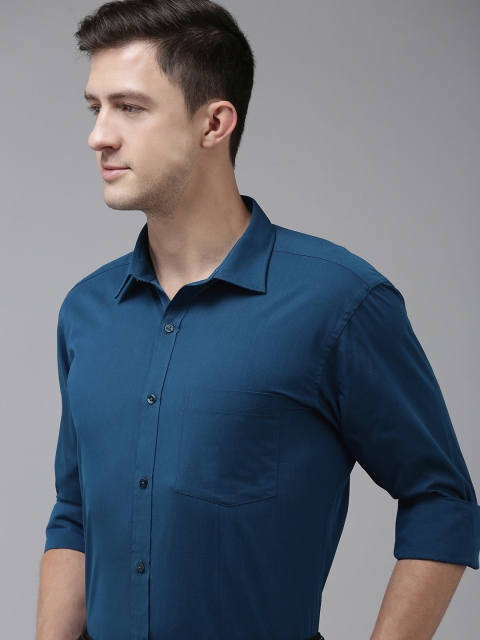 

Park Avenue Men Blue Solid Slim Fit Full Sleeved Casual Shirt