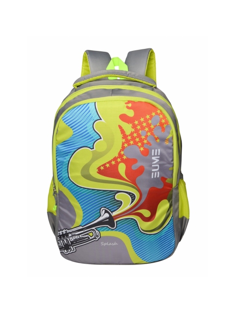 

EUME Kids Grey & Green Graphic Printed Backpack