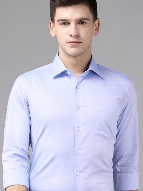 

Van Heusen Men Blue Business Slim Fit Solid Opaque Pure Cotton Formal Shirt with Pocket