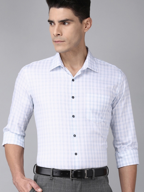 

Van Heusen Men Blue & White Slim Fit Checked Formal Shirt