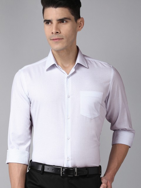 

Van Heusen Men Blue Self-Designed Custom Fit Pure Cotton Formal Shirt