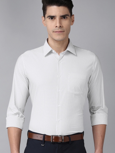 

Van Heusen Men White & Black Slim Fit Checked Formal Shirt