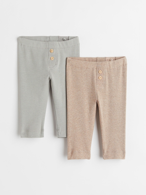 

H&M Girls Grey & Beige 2-Pack Leggings