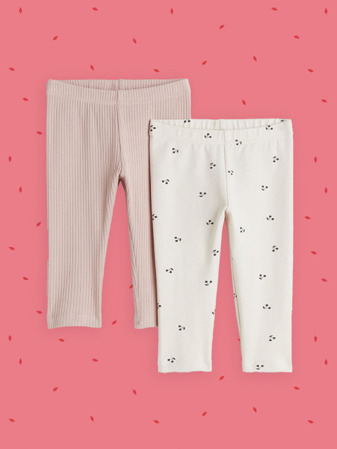 

H&M Girls White & Pink 2-Pack Leggings