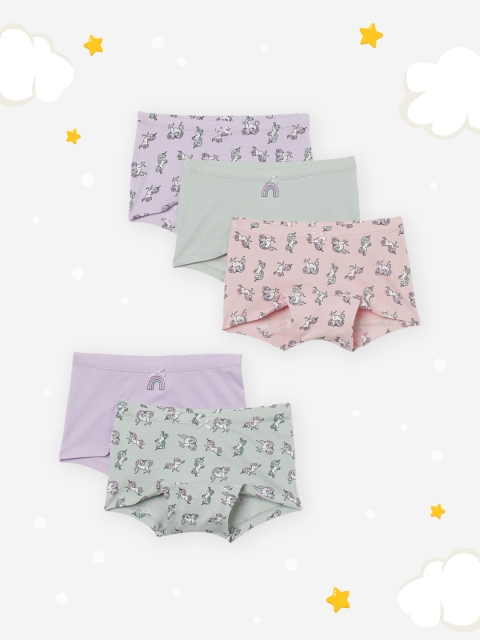 

H&M Girls Green & Pink 5-Pack Boxer Briefs