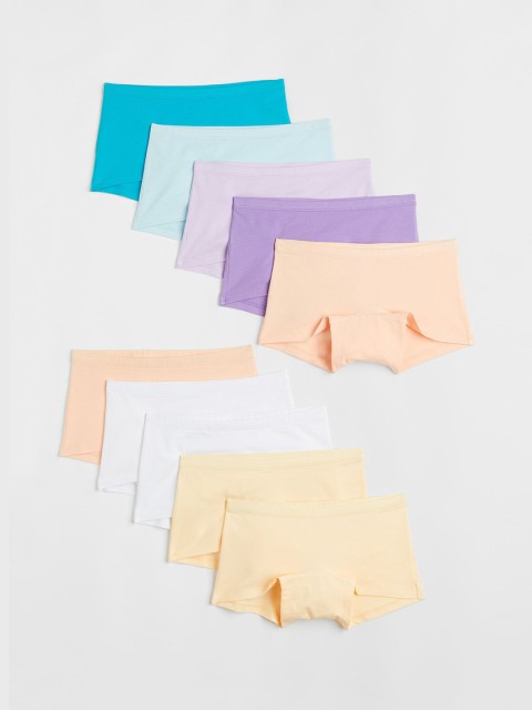 

H&M Girls Pack of 10 Solid Boxer Briefs, White