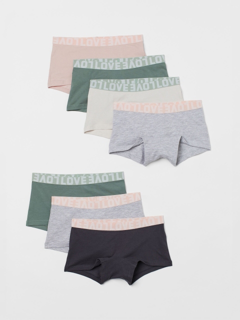 

H&M Girls 7-Pack Cotton Boxer Briefs - 1034334001, Black