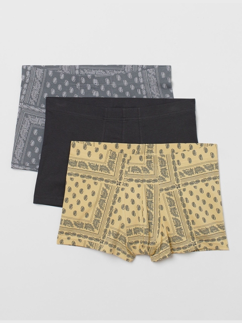

H&M Pack of 3 Short Cotton Trunks, Grey